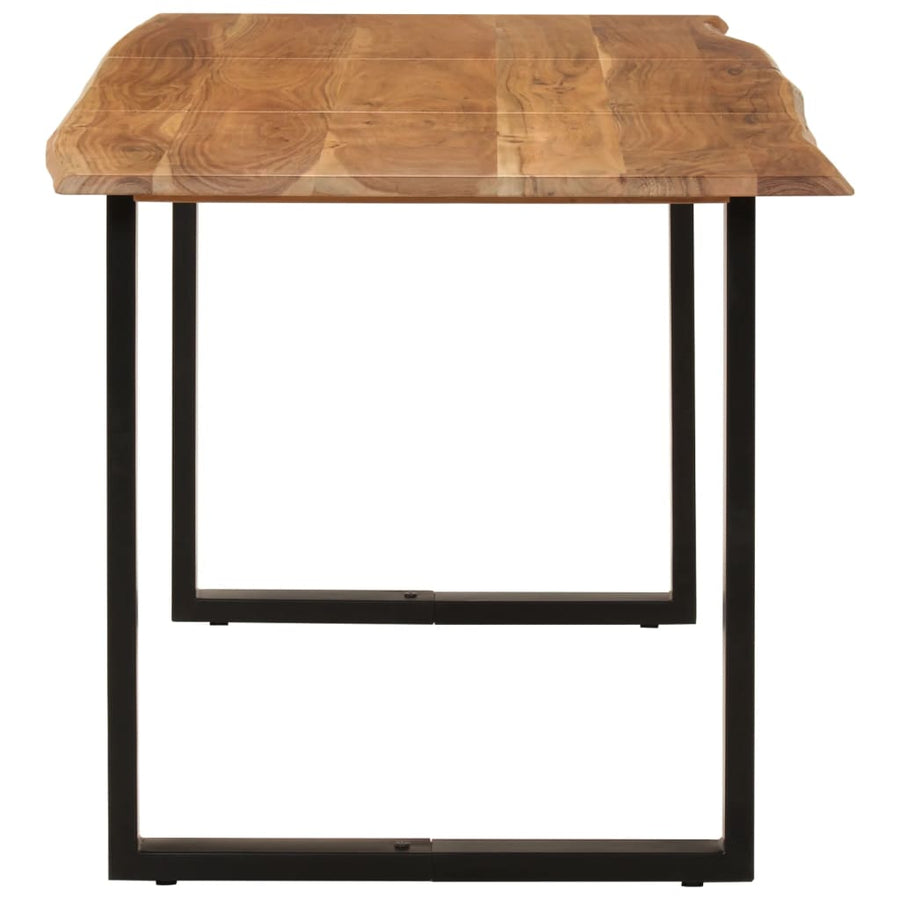 Eettafel 154x80x76 cm massief acaciahout 154 x 80 x 76 cm Zwart