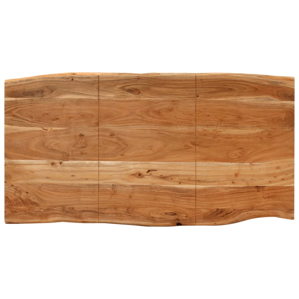Eettafel 154x80x76 cm massief acaciahout 154 x 80 x 76 cm Zwart