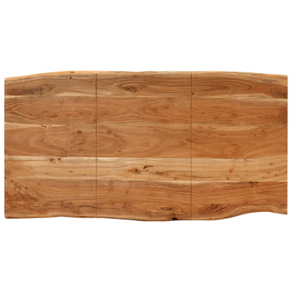 Eettafel 154x80x76 cm massief acaciahout 154 x 80 x 76 cm Zwart