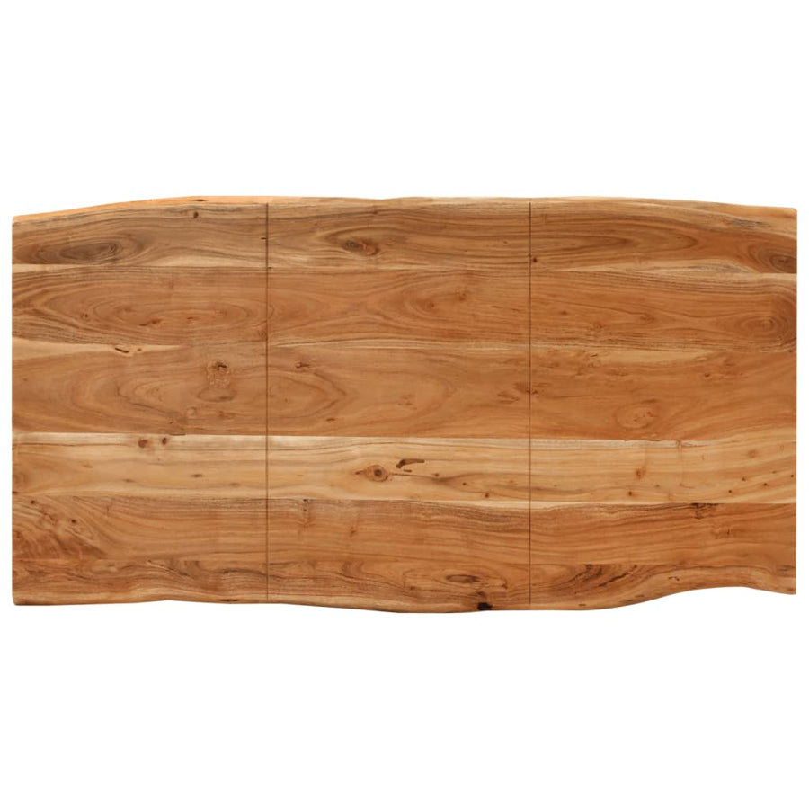 Eettafel 154x80x76 cm massief acaciahout 154 x 80 x 76 cm Zwart