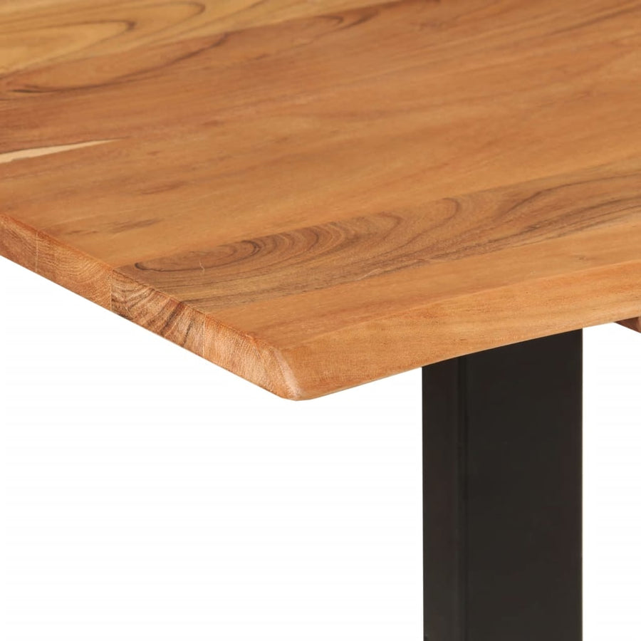 Eettafel 154x80x76 cm massief acaciahout 154 x 80 x 76 cm Zwart