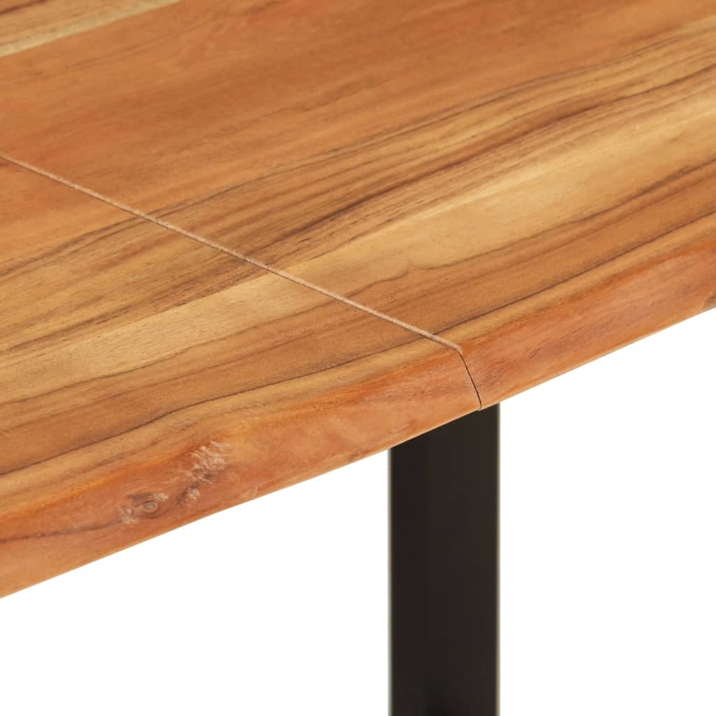 Eettafel 154x80x76 cm massief acaciahout 154 x 80 x 76 cm Zwart