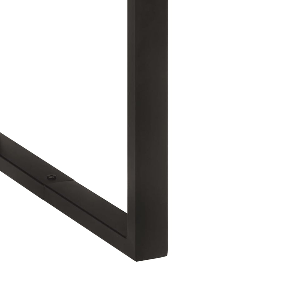 Eettafel 154x80x76 cm massief acaciahout 154 x 80 x 76 cm Zwart