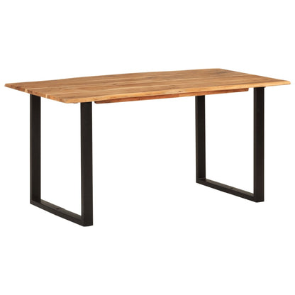 Eettafel 154x80x76 cm massief acaciahout 154 x 80 x 76 cm Zwart