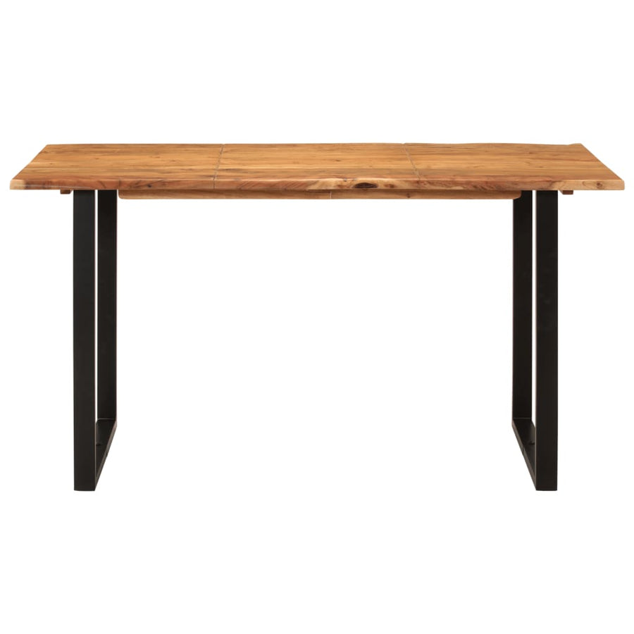Eettafel 140x70x76 cm massief acaciahout 140 x 70 x 76 cm Zwart