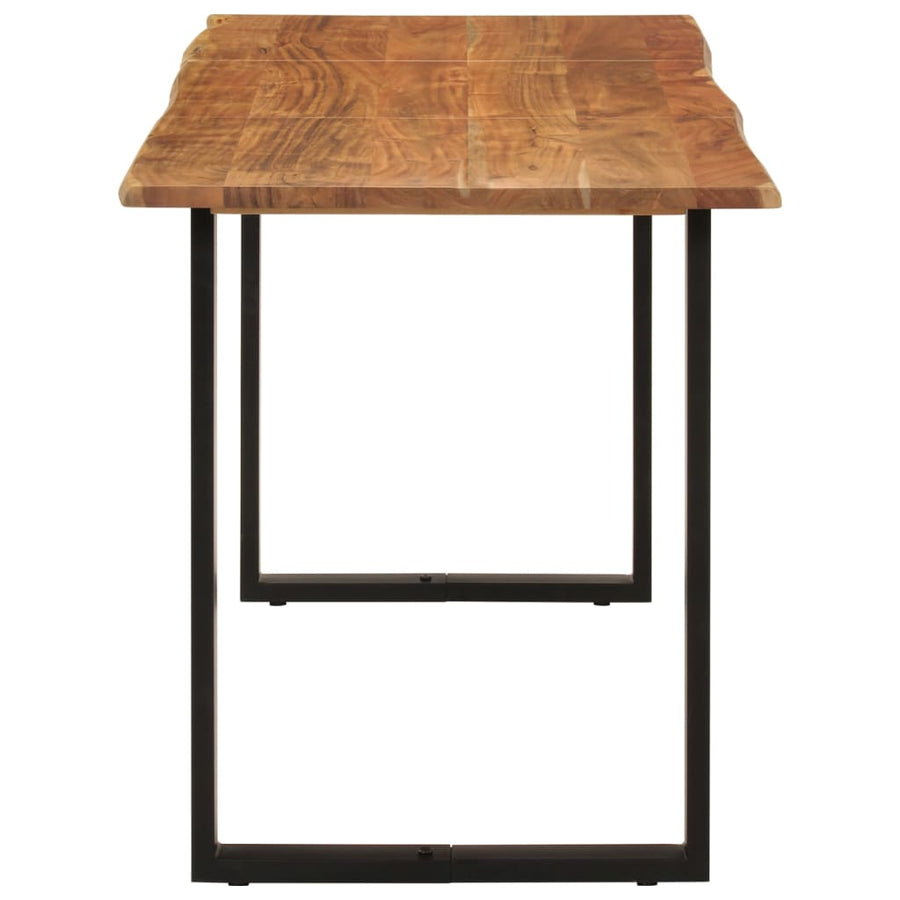 Eettafel 140x70x76 cm massief acaciahout 140 x 70 x 76 cm Zwart