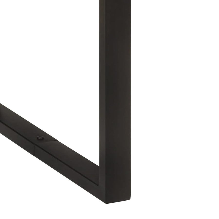 Eettafel 140x70x76 cm massief acaciahout 140 x 70 x 76 cm Zwart