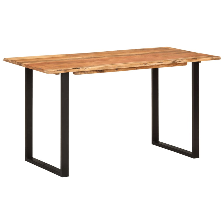 Eettafel 140x70x76 cm massief acaciahout 140 x 70 x 76 cm Zwart
