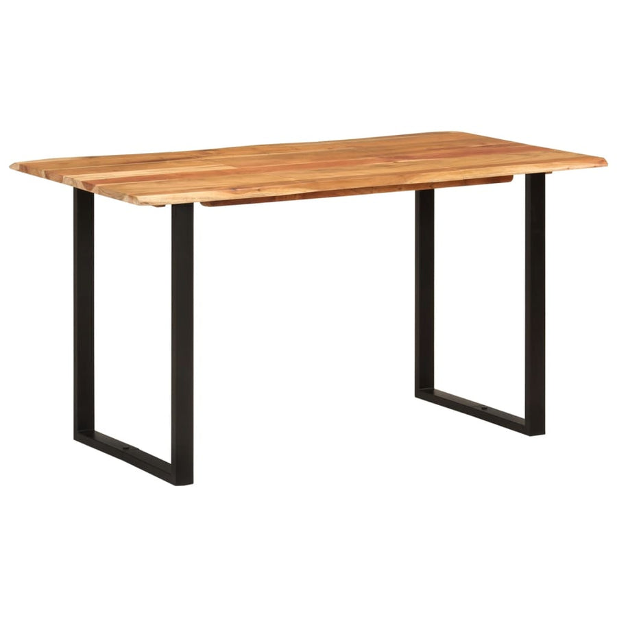 Eettafel 140x70x76 cm massief acaciahout 140 x 70 x 76 cm Zwart