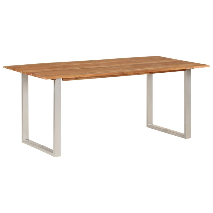 Eettafel Massief Acaciahout 180 x 90 x 76 cm Zilver