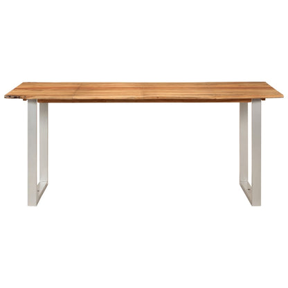 Eettafel Massief Acaciahout 180 x 90 x 76 cm Zilver