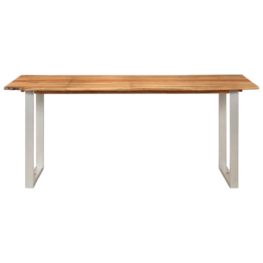 Eettafel Massief Acaciahout 180 x 90 x 76 cm Zilver