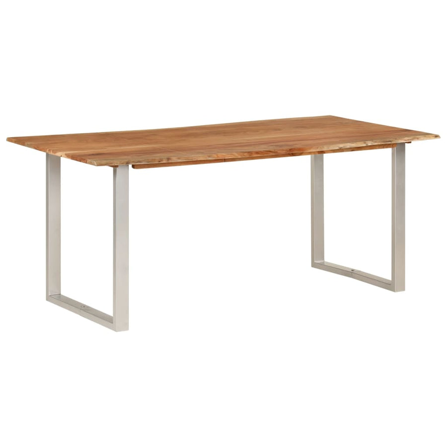 Eettafel Massief Acaciahout 180 x 90 x 76 cm Zilver