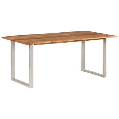 Eettafel Massief Acaciahout 180 x 90 x 76 cm Zilver