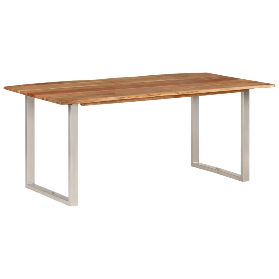 Eettafel Massief Acaciahout 180 x 90 x 76 cm Zilver