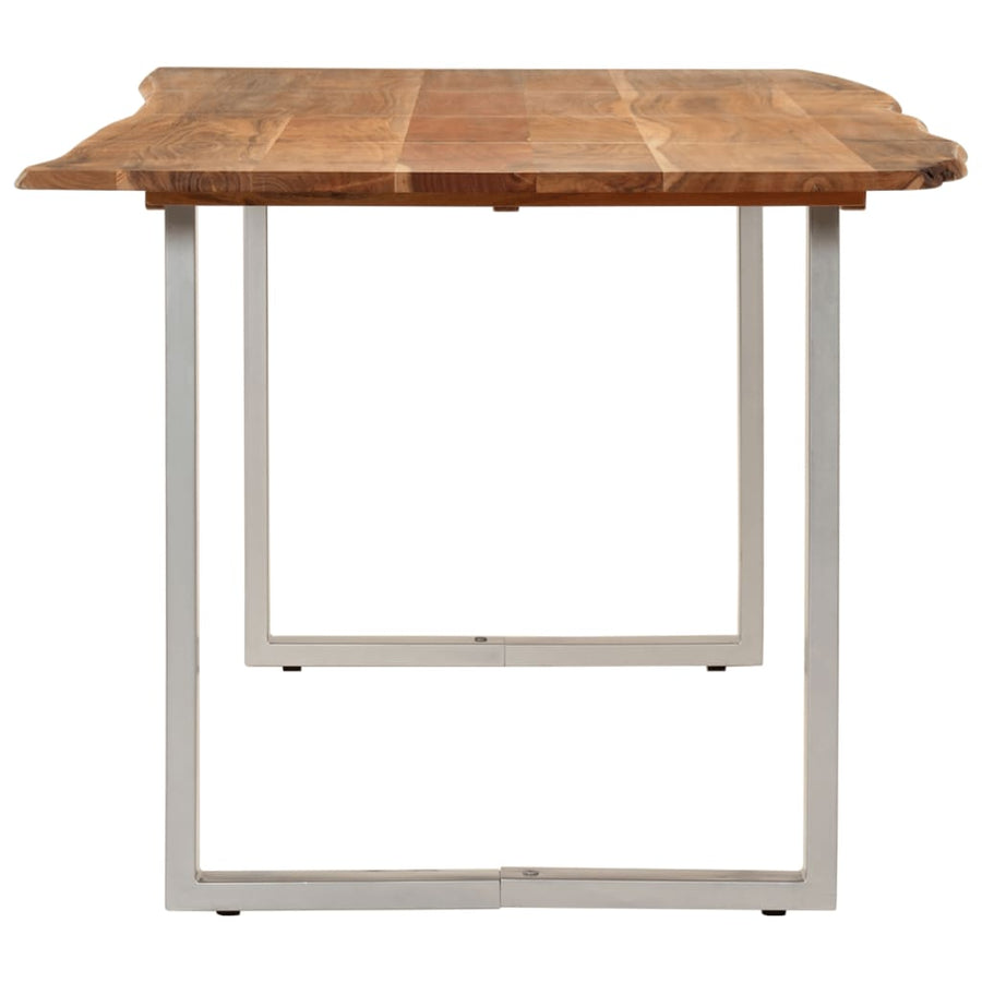 Eettafel Massief Acaciahout 180 x 90 x 76 cm Zilver
