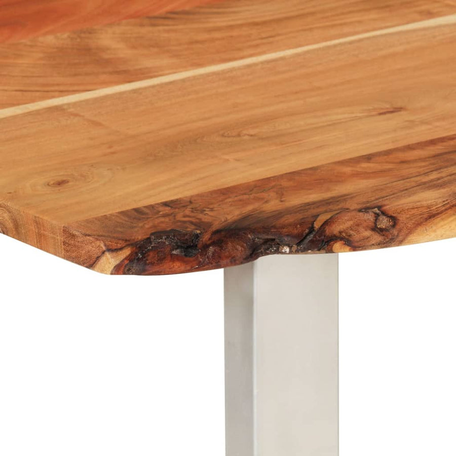 Eettafel Massief Acaciahout 180 x 90 x 76 cm Zilver