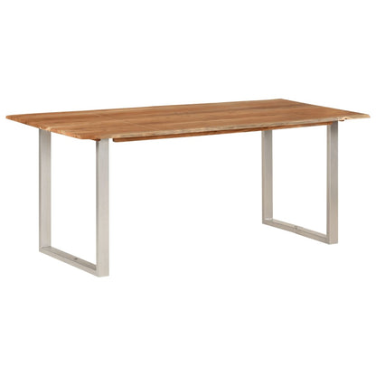 Eettafel Massief Acaciahout 180 x 90 x 76 cm Zilver