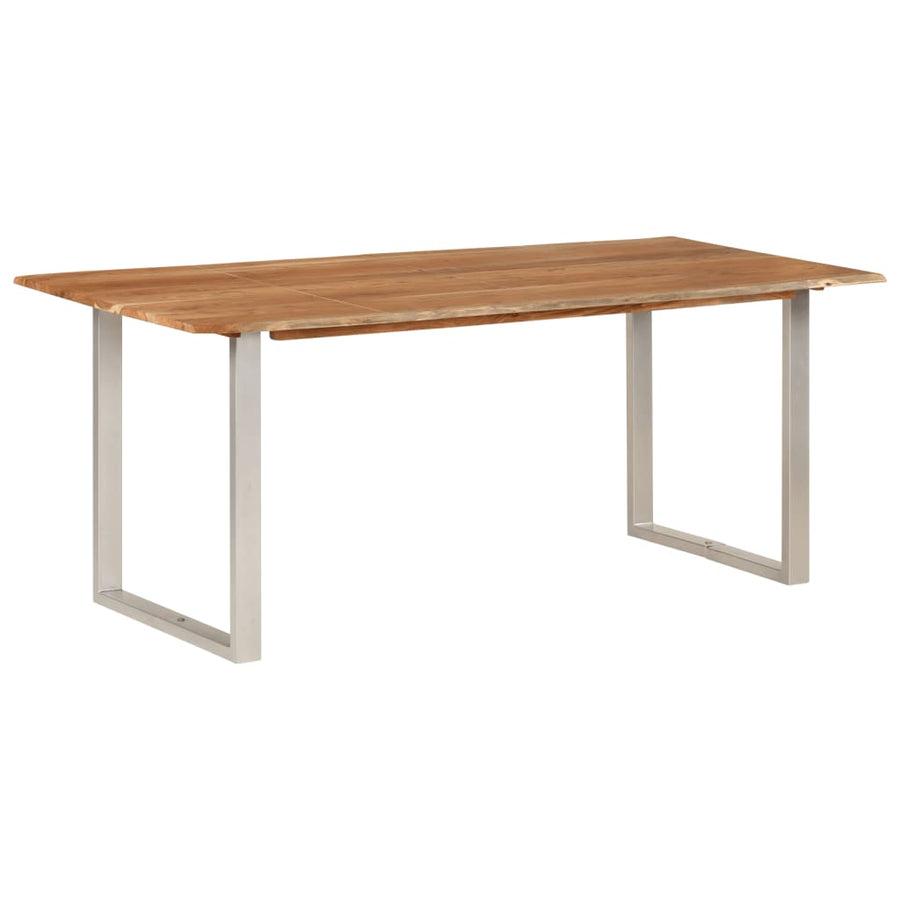 Eettafel Massief Acaciahout 180 x 90 x 76 cm Zilver