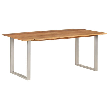 Eettafel Massief Acaciahout 180 x 90 x 76 cm Zilver