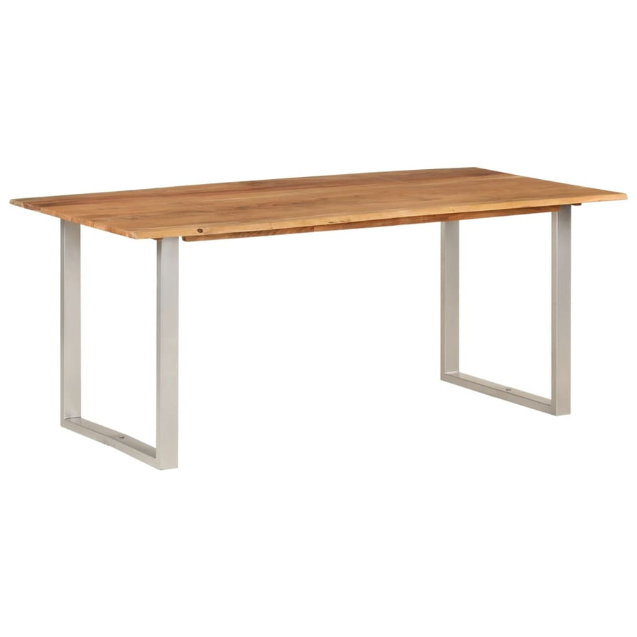 Eettafel Massief Acaciahout 180 x 90 x 76 cm Zilver