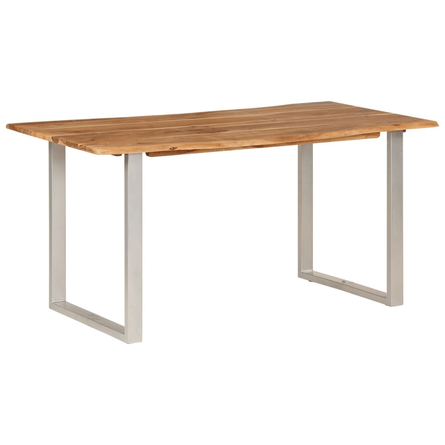 Eettafel 154x80x76 cm massief acaciahout 154 x 80 x 76 cm Zilver