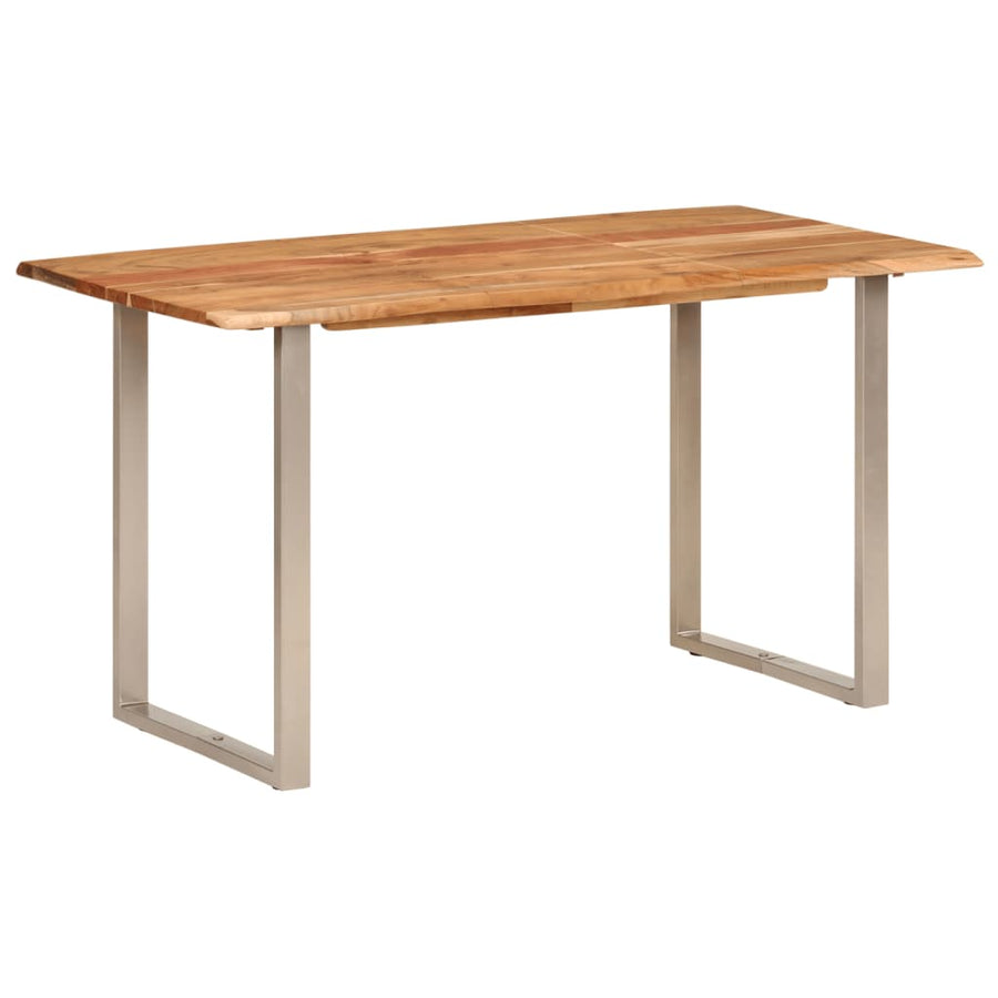 Eettafel 140x70x76 cm massief acaciahout 140 x 70 x 76 cm Zilver