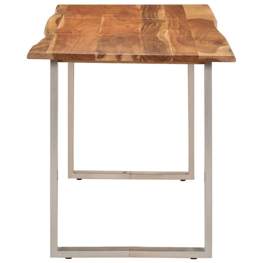 Eettafel 140x70x76 cm massief acaciahout 140 x 70 x 76 cm Zilver