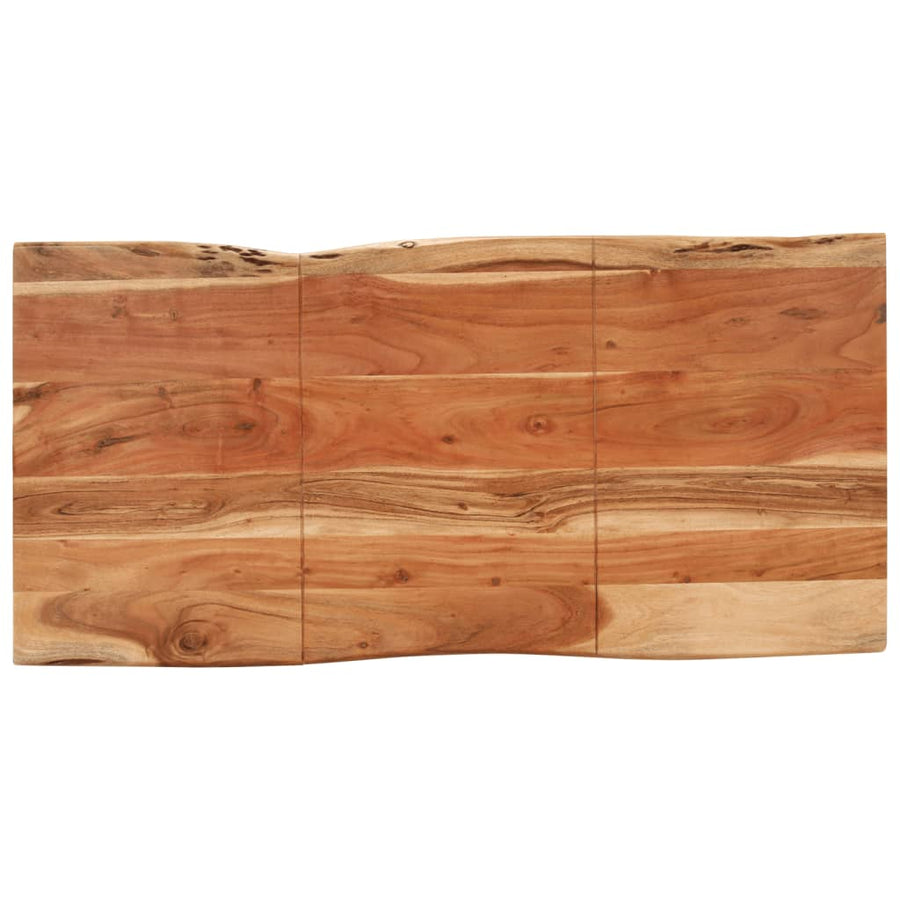 Eettafel 140x70x76 cm massief acaciahout 140 x 70 x 76 cm Zilver