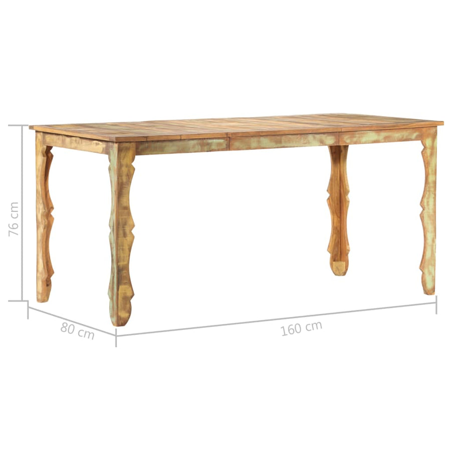 Eettafel 160x80x76 cm massief gerecycled hout