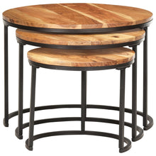 -Delige Tafeltjesset 3 Ø 40 x 34 cm Massief acaciahout