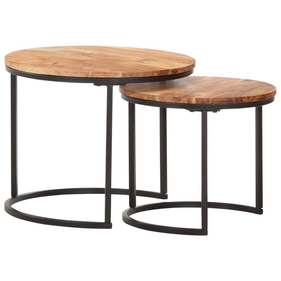 -Delige Tafeltjesset 2 Ø 40 x 34 cm Massief acaciahout