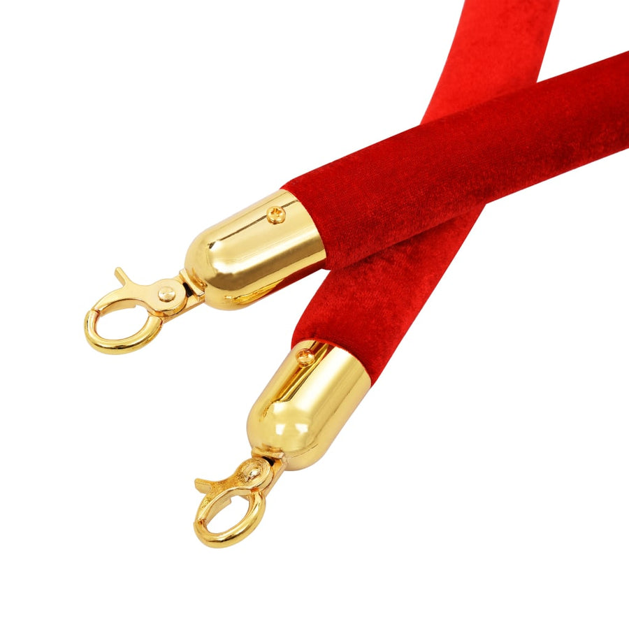 Afzetkoord Fluweel Rood En Kleurig Goud