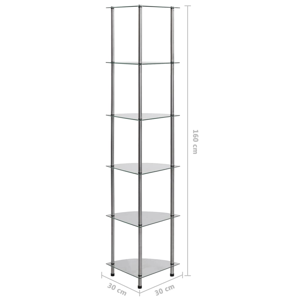 Kastje 30X30X60 Cm Gehard Glas Transparant Doorzichtig 6-laags