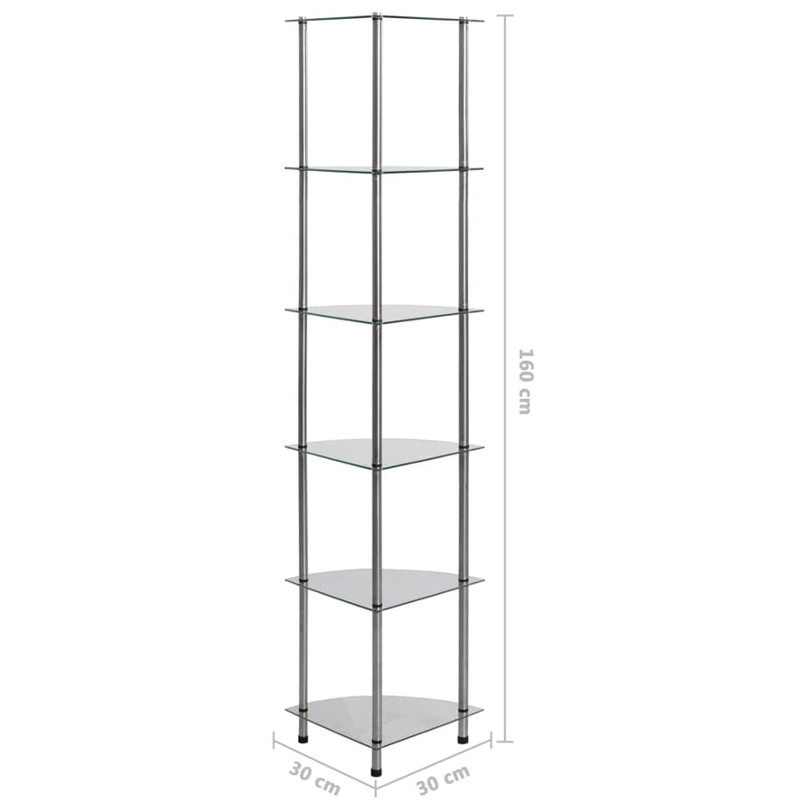 Kastje 30X30X60 Cm Gehard Glas Transparant Doorzichtig 6-laags