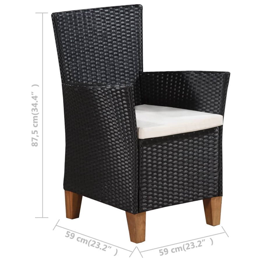 5-Delige Tuinset Poly Rattan Zwart En Bruin
