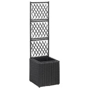Plantentoren latwerk 30x30x107 cm zwart rattan