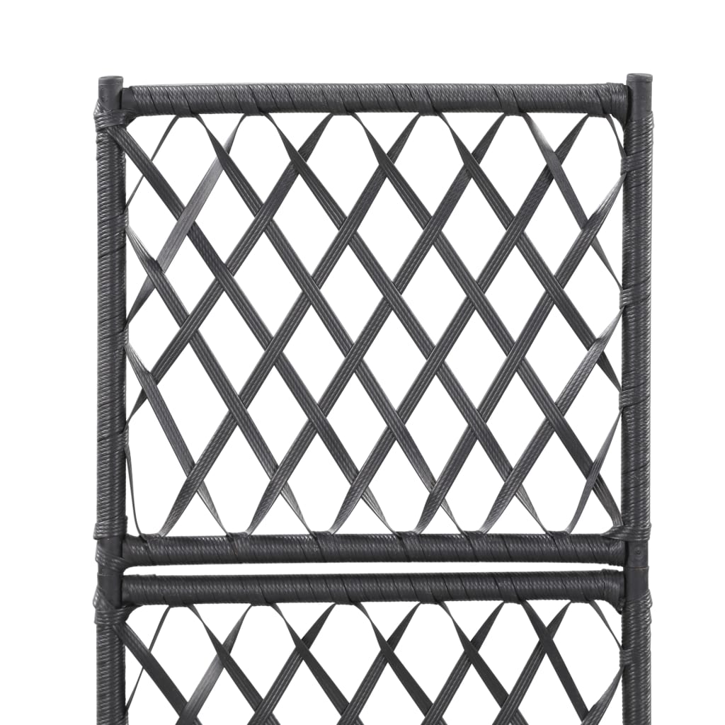 Latwerkplantenbak Verhoogd Met 1 Pot Rattan Zwart 30 x 30 x 107 cm