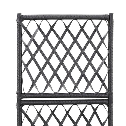 Latwerkplantenbak Verhoogd Met 1 Pot Rattan Zwart 30 x 30 x 107 cm