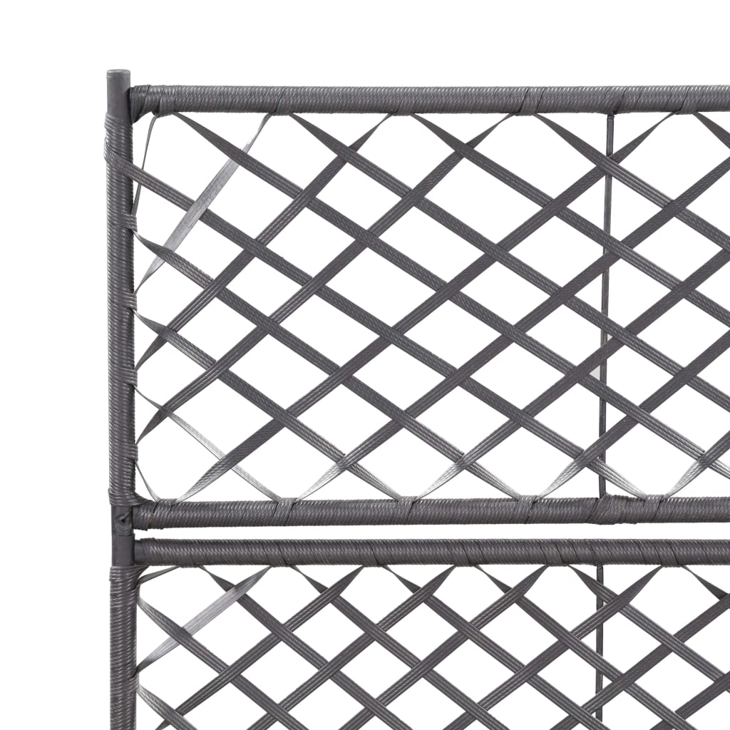 Latwerkplantenbak Verhoogd Met Potten Rattan 58 x 30 x 107 cm Zwart