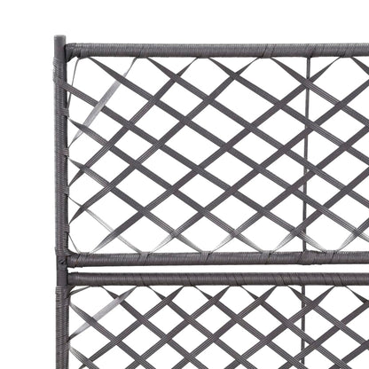 Latwerkplantenbak Verhoogd Met Potten Rattan 58 x 30 x 107 cm Zwart
