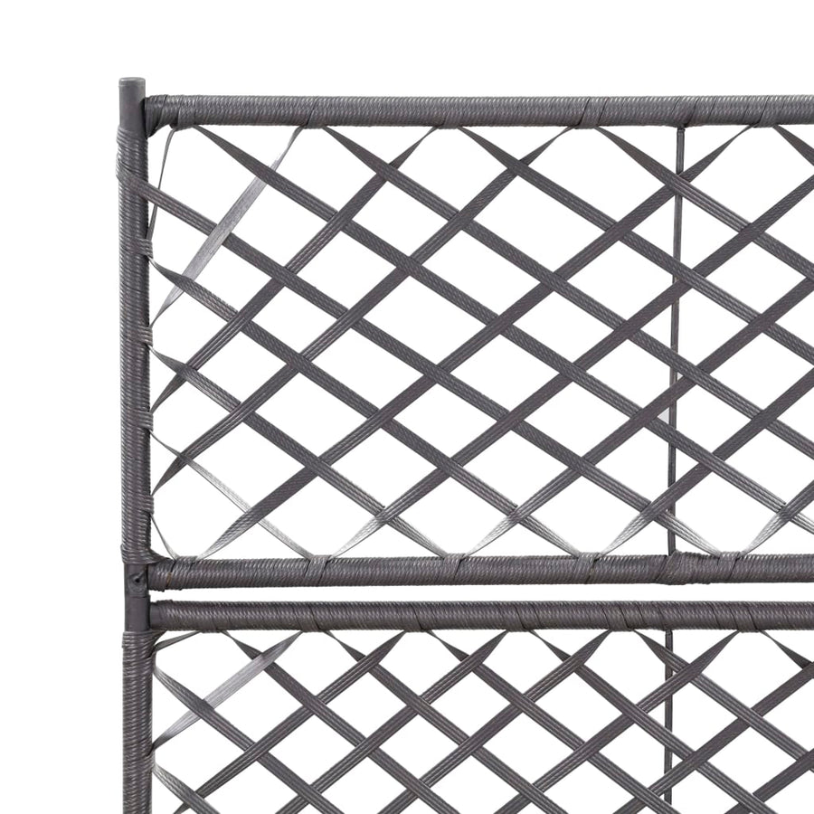 Latwerkplantenbak Verhoogd Met Potten Rattan 58 x 30 x 107 cm Zwart