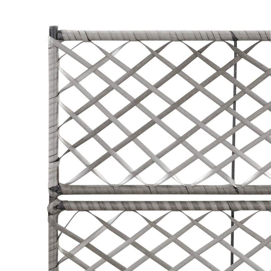 Latwerkplantenbak Verhoogd Met Potten Rattan 58 x 30 x 107 cm Grijs