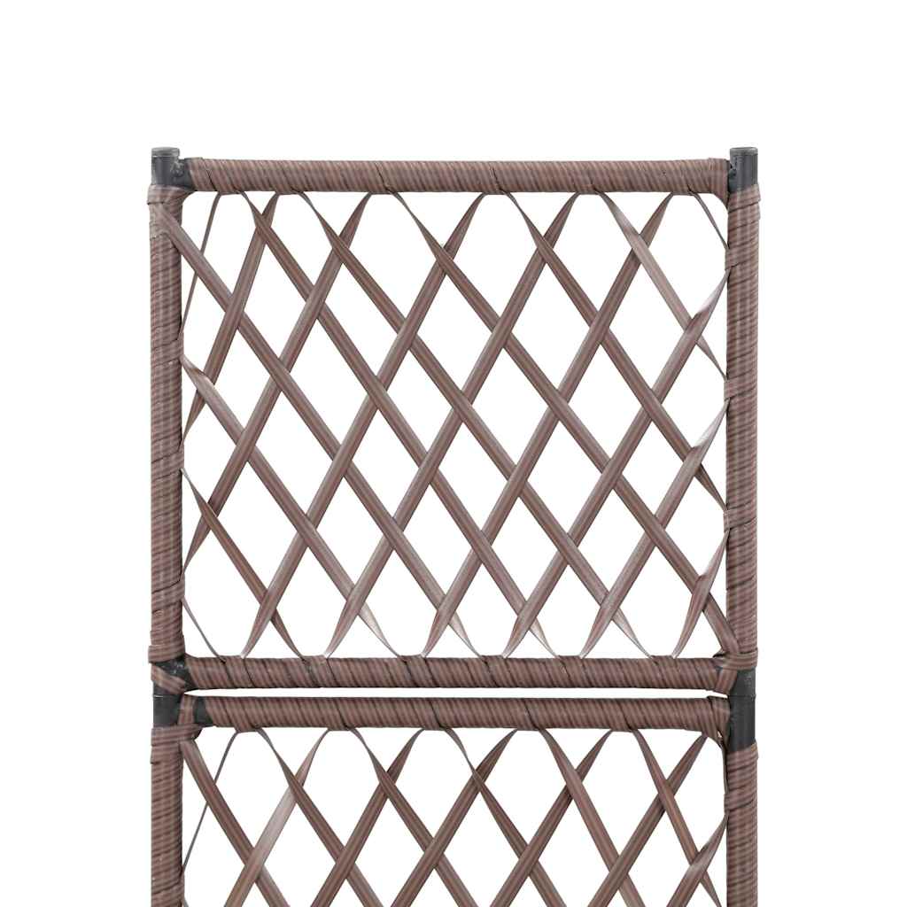 Latwerkplantenbak Verhoogd Met 1 Pot Rattan Bruin 30 x 30 x 107 cm