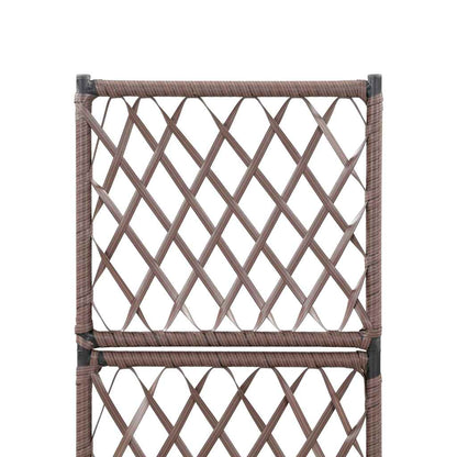 Latwerkplantenbak Verhoogd Met 1 Pot Rattan Bruin 30 x 30 x 107 cm