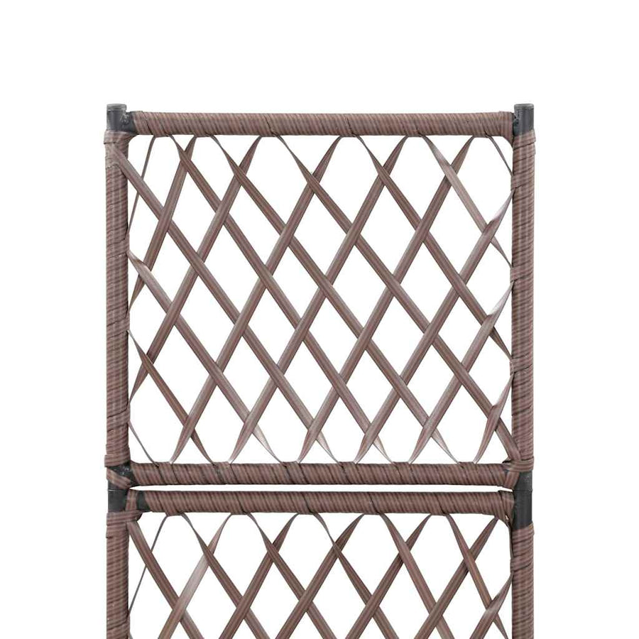 Latwerkplantenbak Verhoogd Met 1 Pot Rattan Bruin 30 x 30 x 107 cm