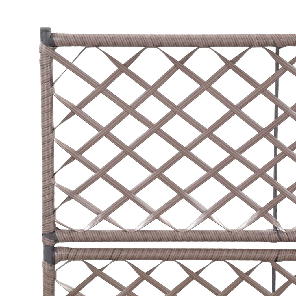 Latwerkplantenbak Verhoogd Met Potten Rattan 58 x 30 x 107 cm Bruin