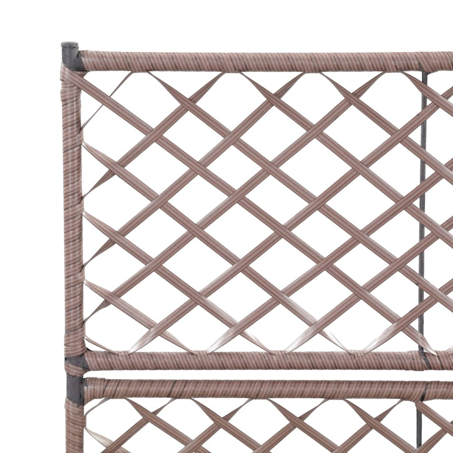 Latwerkplantenbak Verhoogd Met Potten Rattan 58 x 30 x 107 cm Bruin