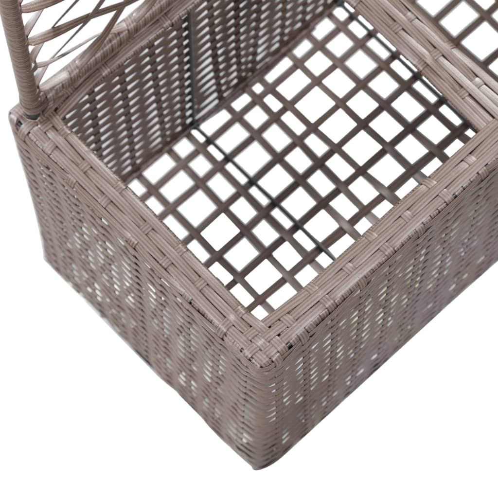 Latwerkplantenbak Verhoogd Met Potten Rattan 58 x 30 x 107 cm Bruin