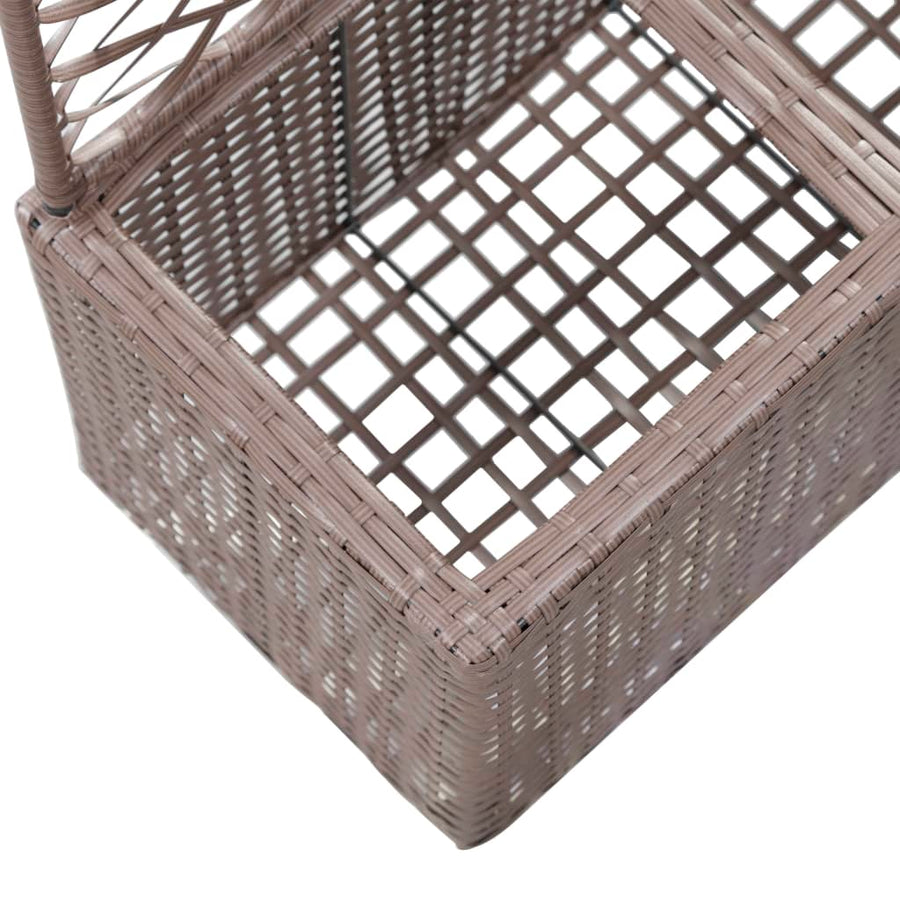 Latwerkplantenbak Verhoogd Met Potten Rattan 58 x 30 x 107 cm Bruin